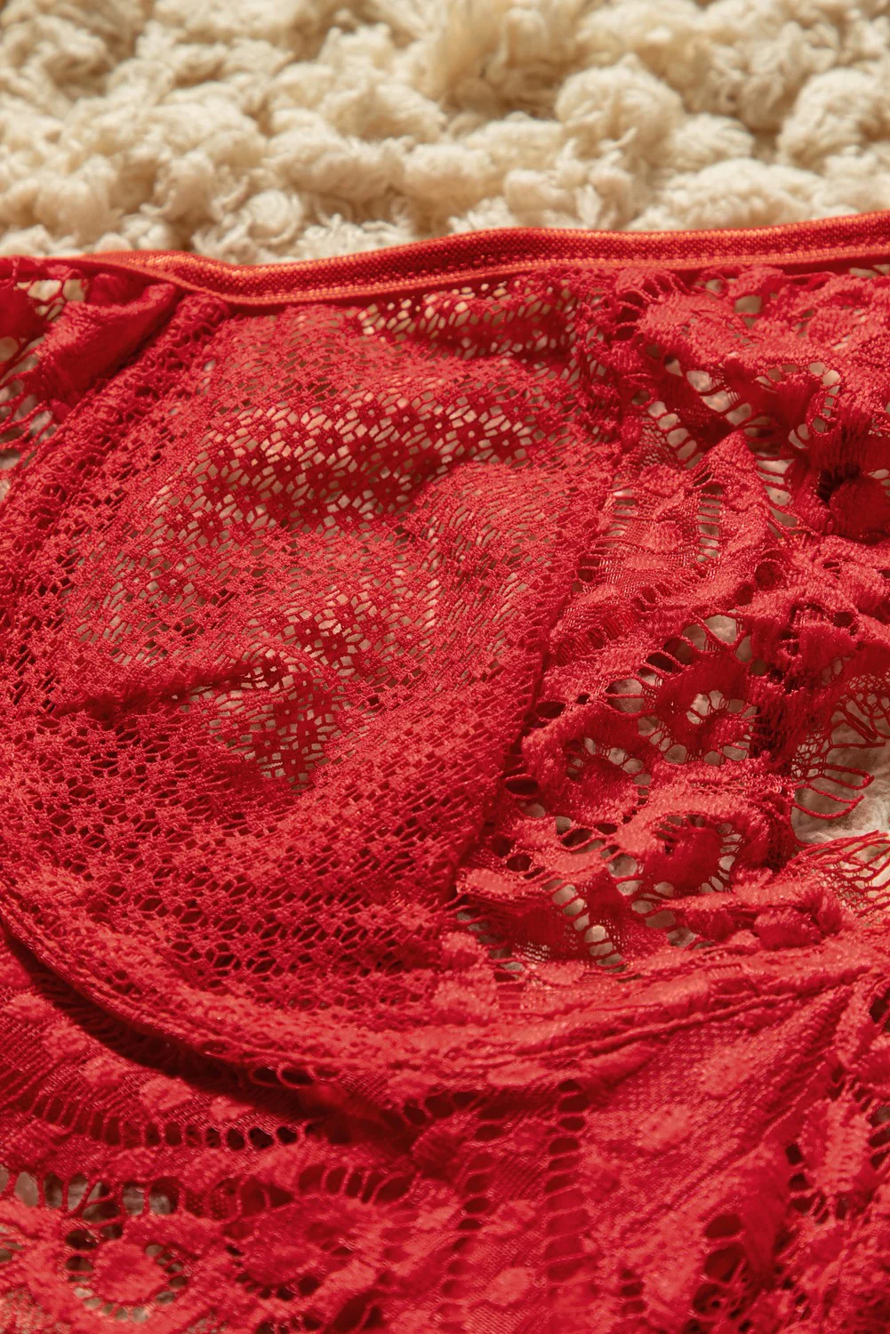 Spaghetti Strap Eyelash Lace Bra Set - Image 23