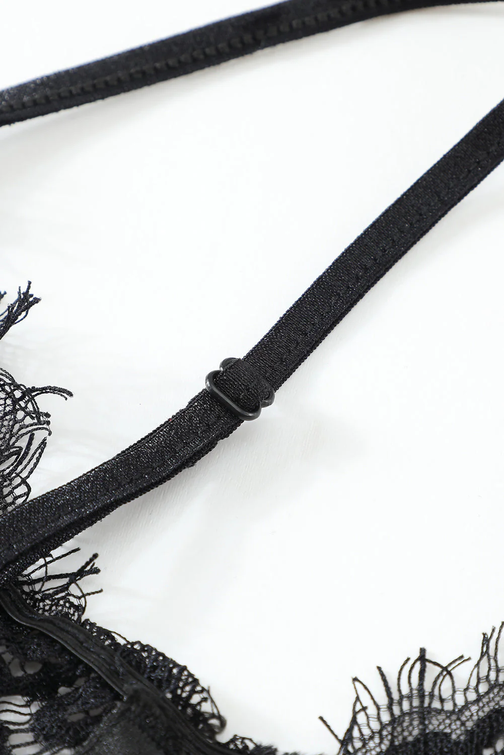 Spaghetti Strap Eyelash Lace Bra Set - Image 41