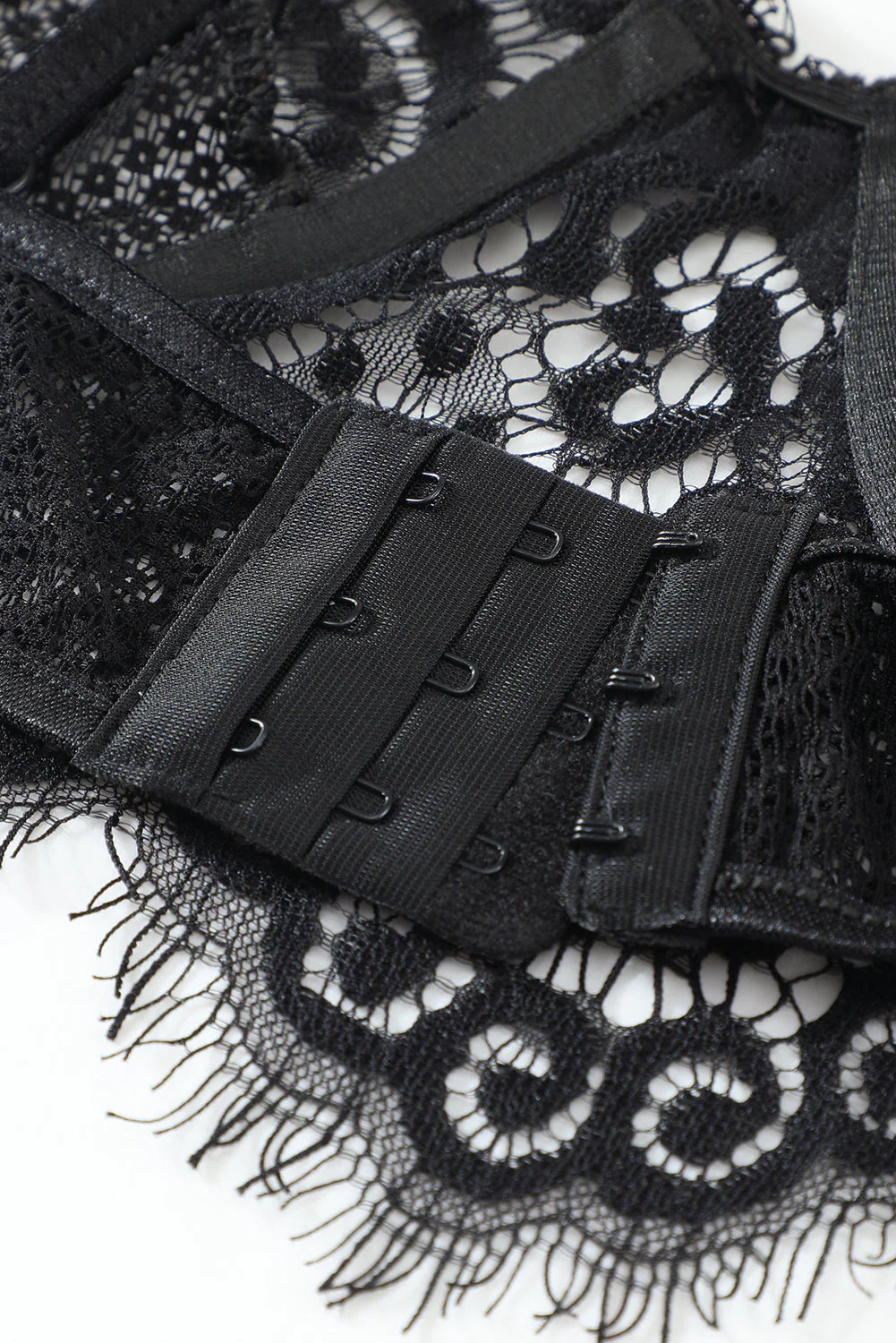 Spaghetti Strap Eyelash Lace Bra Set - Image 43