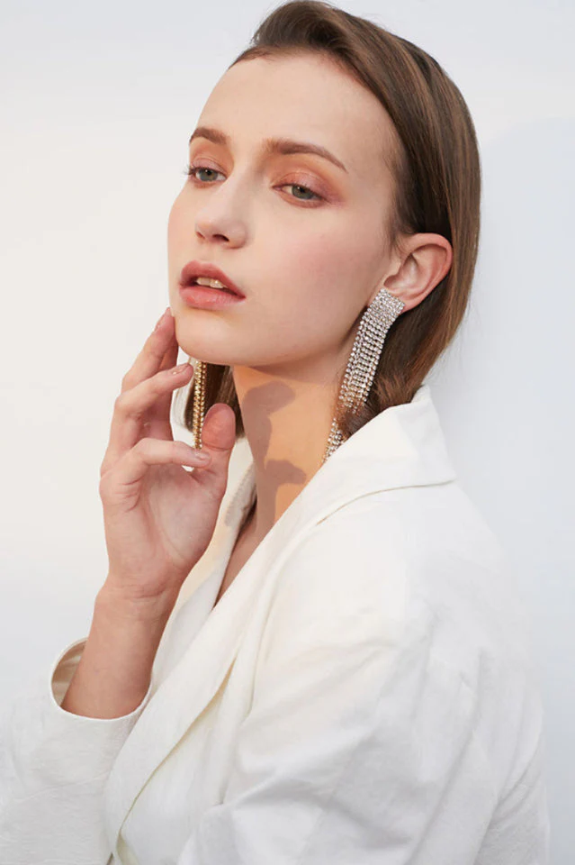 Sparkling Rhinestone Crystal Earrings - Image 2