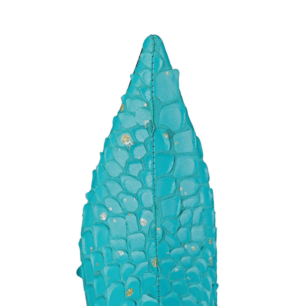Sparkly Diamante Effect Mermaid Scale Pointed Heeled Ankle Boots - Teal - Image 5