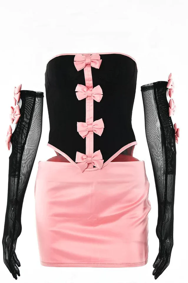 Spice Bow Knot Skirt Two Piece Set - Image 7