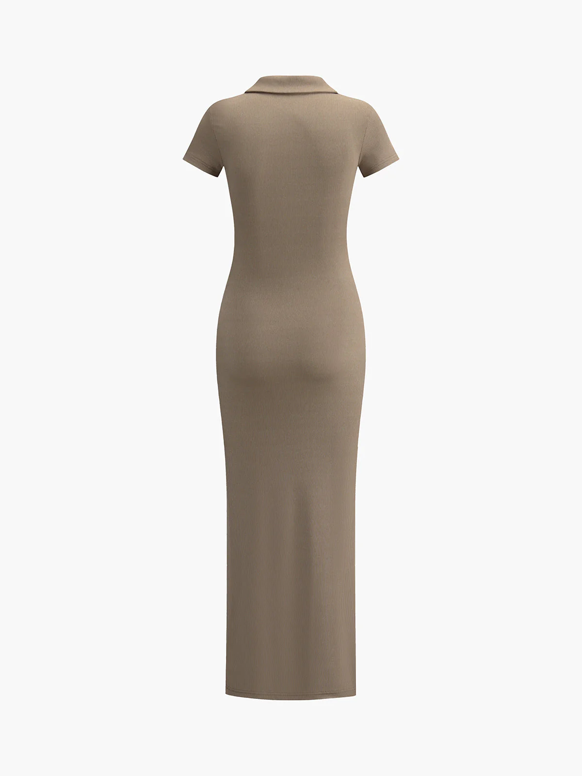 Split Ribbed Knit Long Dress - Image 7