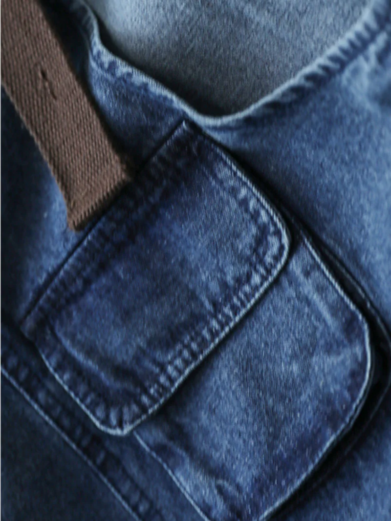 Stylish Denim Casual Loose Western Dungarees Overalls - Image 6