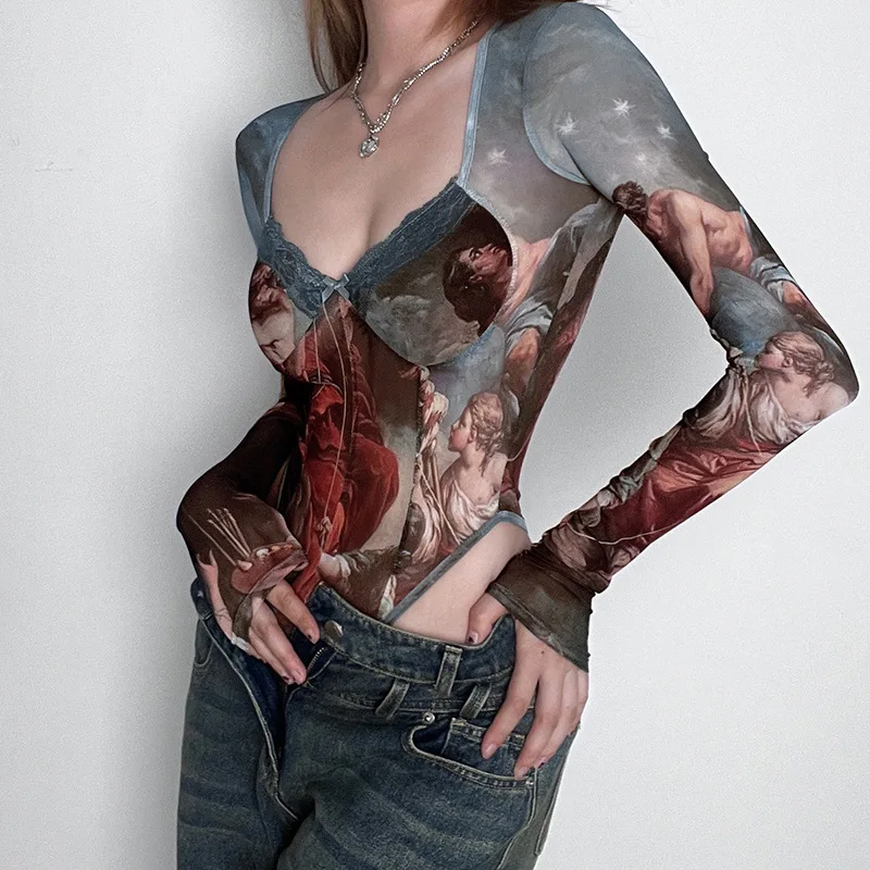 MORY Mesh PRINTED BODYSUIT - Image 3