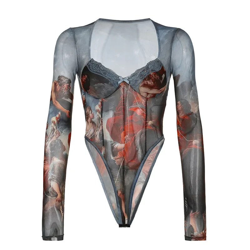 MORY Mesh PRINTED BODYSUIT - Image 5