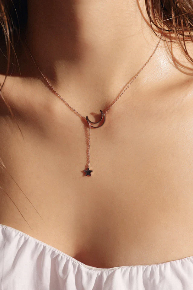 Star & Moon Pendant Necklace - Image 2