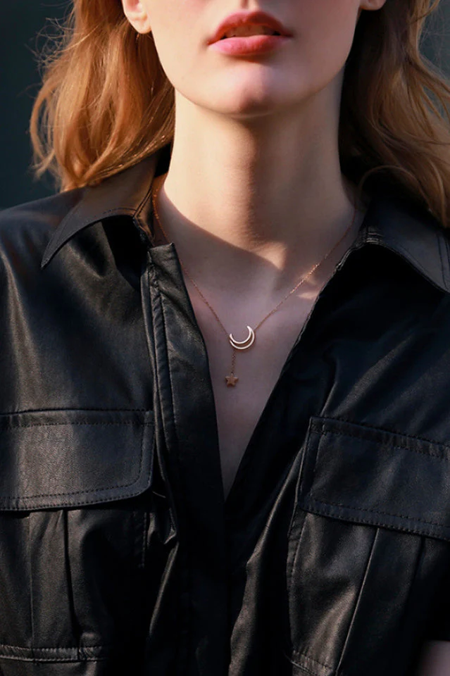 Star & Moon Pendant Necklace - Image 5