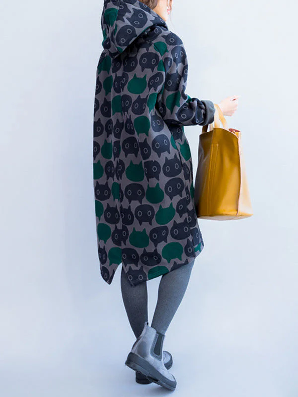 Starring Cat Nods Hooded Cotton Dress - Image 2