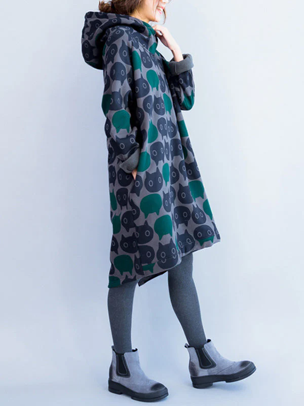Starring Cat Nods Hooded Cotton Dress - Image 6