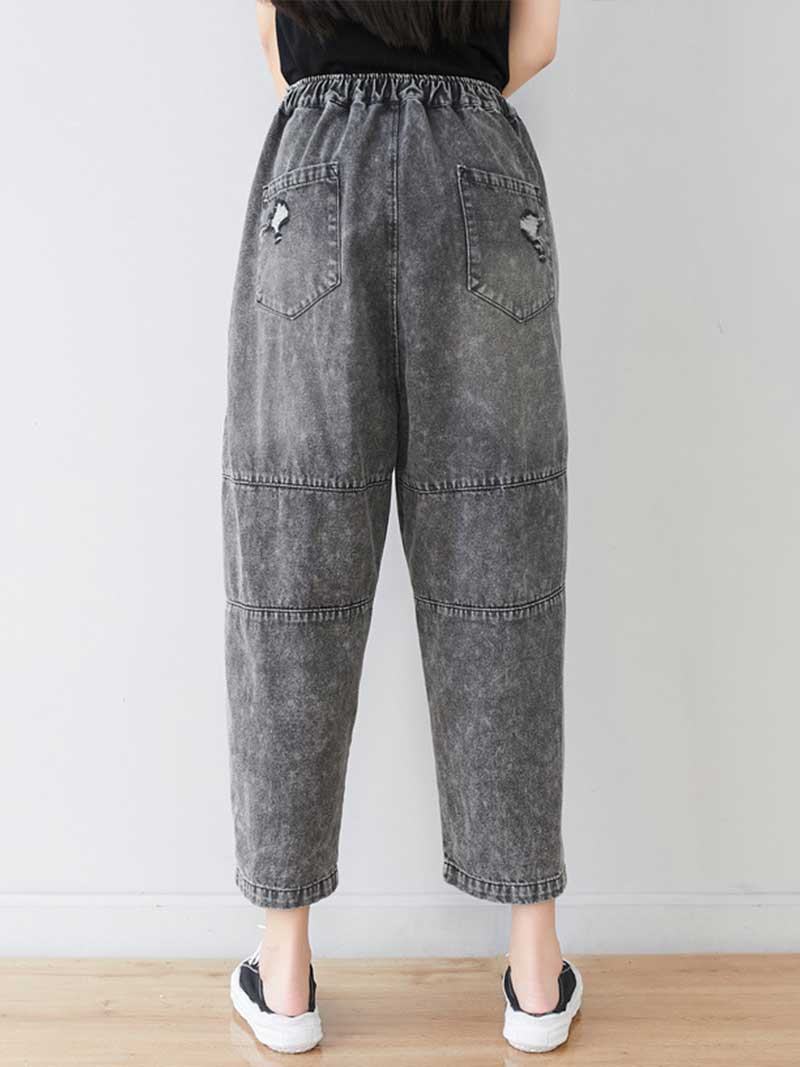 Starry Eyes Denim Baggy Cropped Pant - Image 4