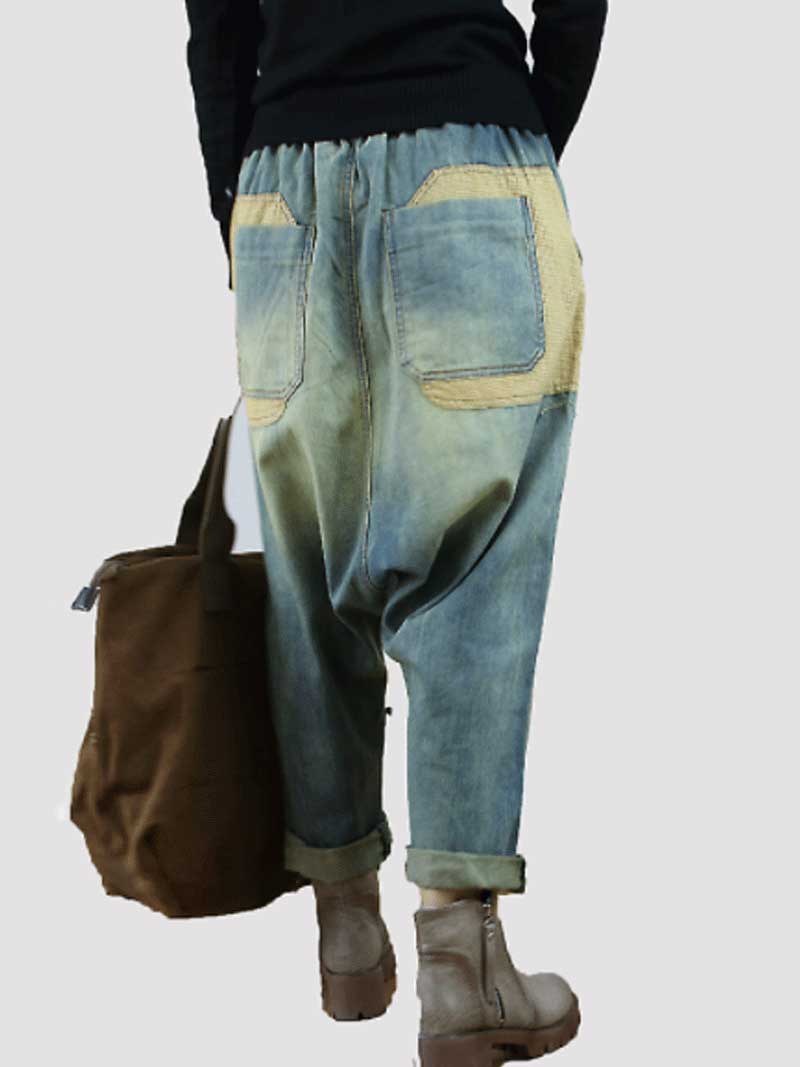 Stay Happy Patch Denim Baggy Pant - Image 2