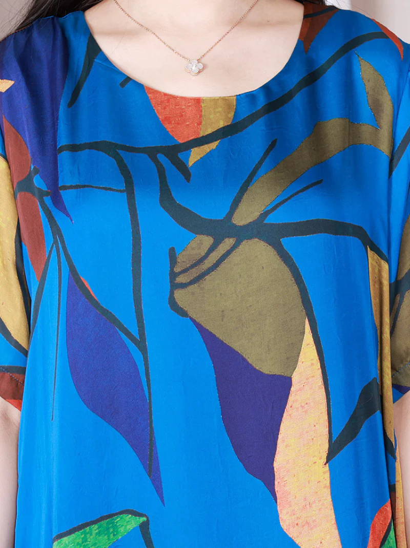 Stay Happy Round Neck A-line Dress - Image 2