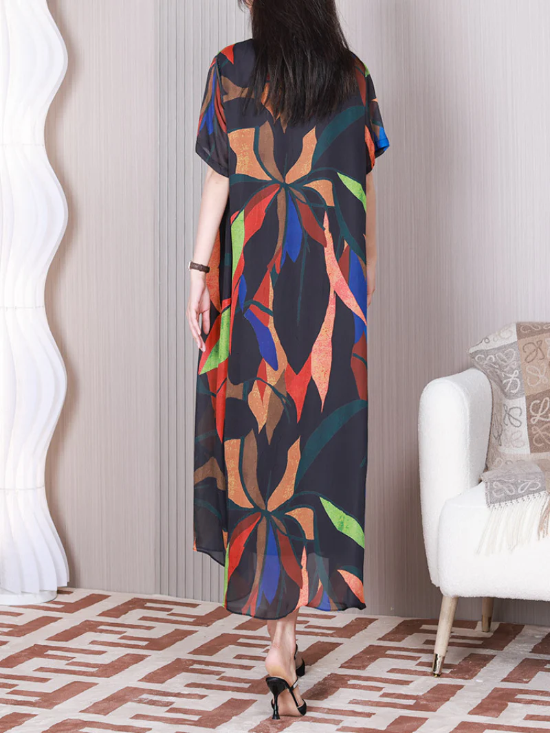 Stay Happy Round Neck A-line Dress - Image 6