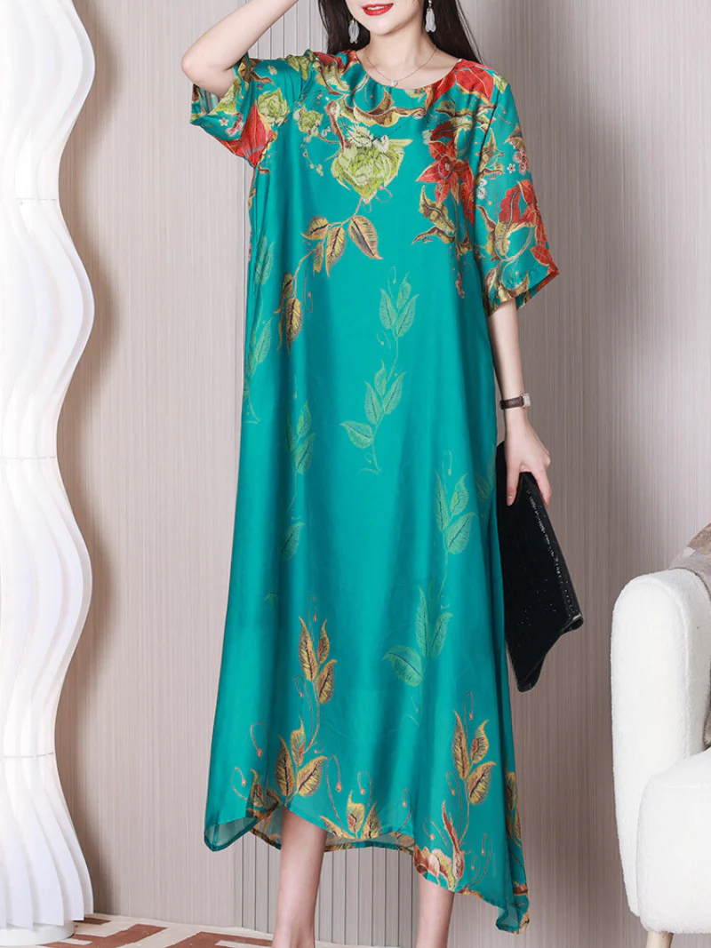 Stay Happy Round Neck A-line Dress - Image 7
