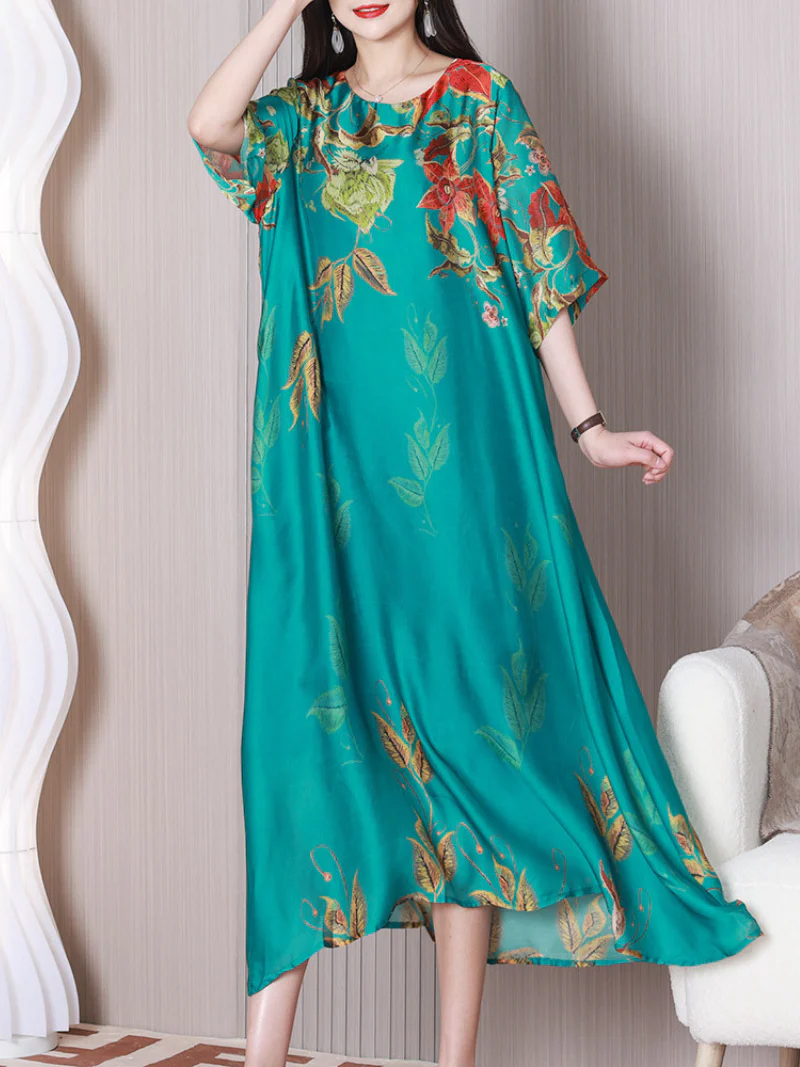 Stay Happy Round Neck A-line Dress - Image 8