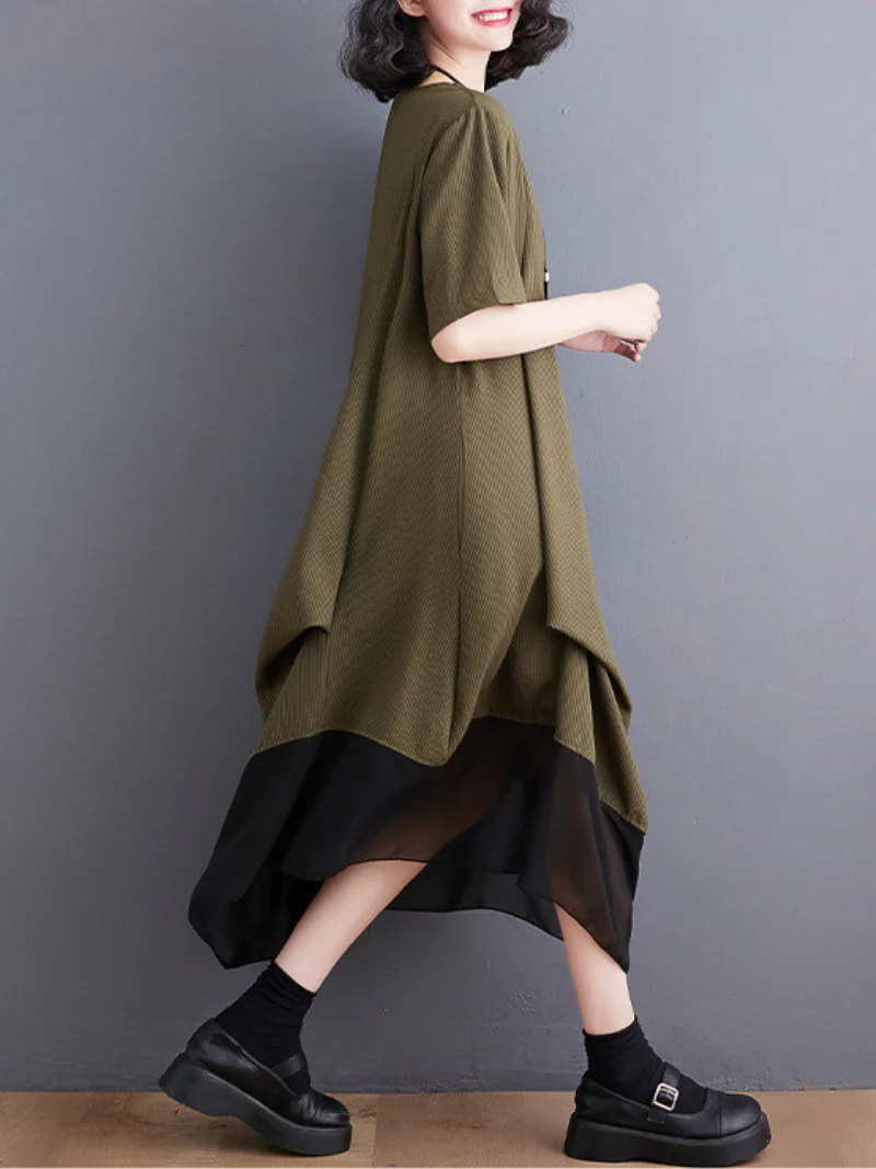 Stay With Me Round Neck Pullover A-line Dress - Image 4