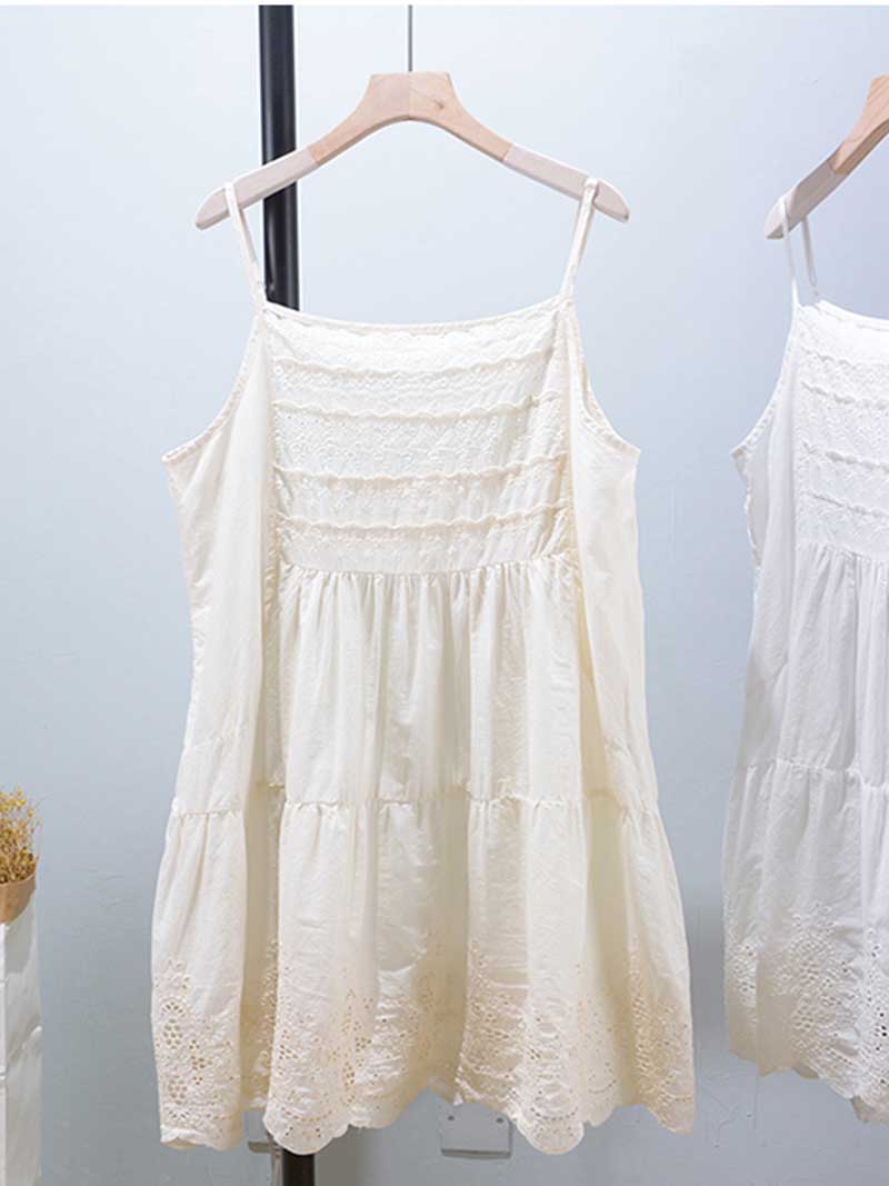 Steal the look Cotton Embroidery Slip Vest - Image 2