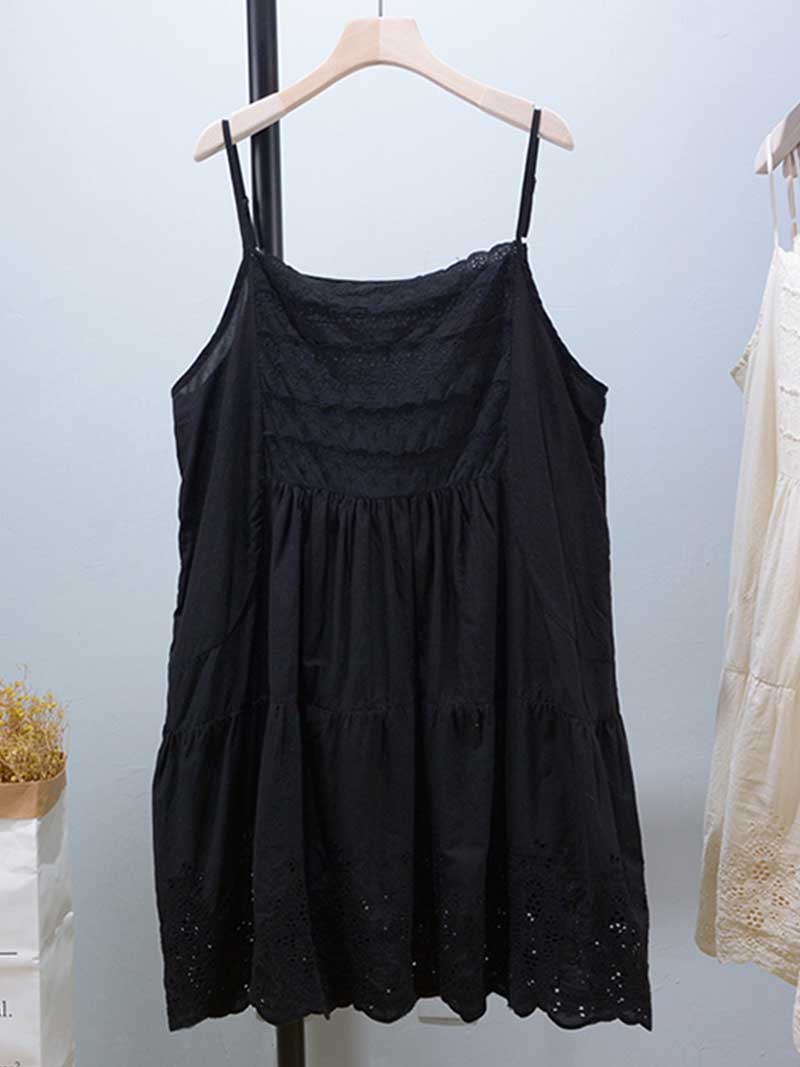 Steal the look Cotton Embroidery Slip Vest - Image 3