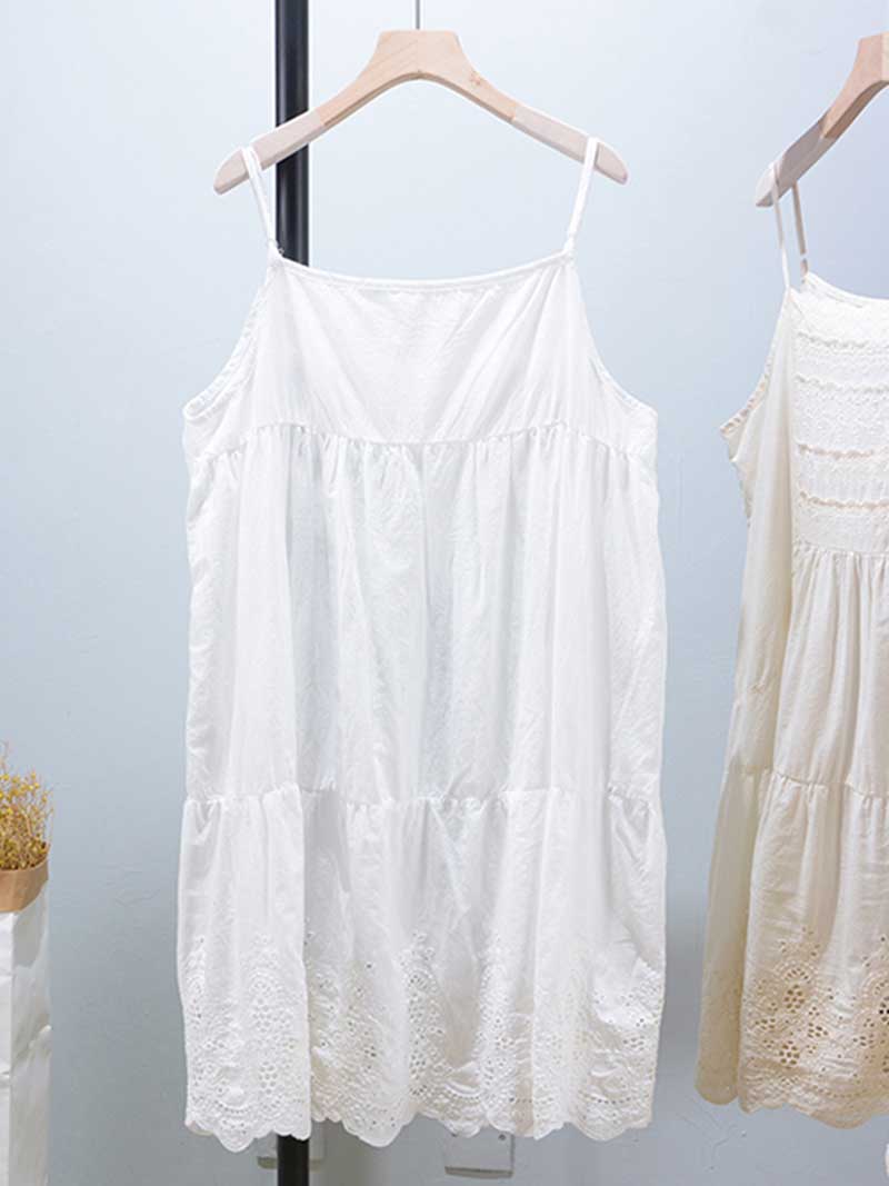 Steal the look Cotton Embroidery Slip Vest - Image 4