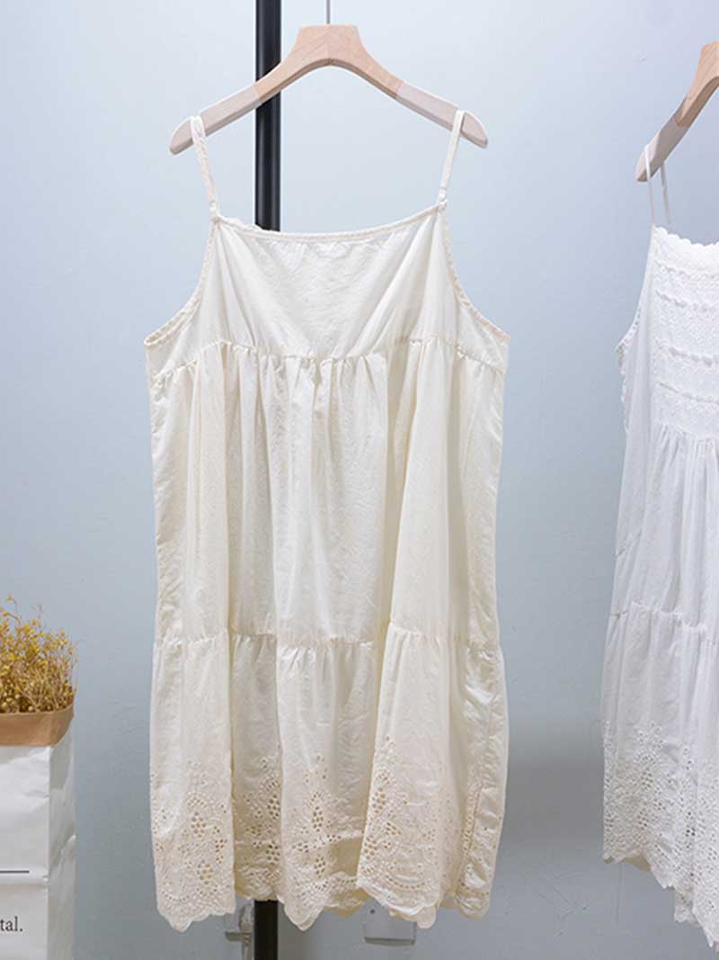 Steal the look Cotton Embroidery Slip Vest - Image 5