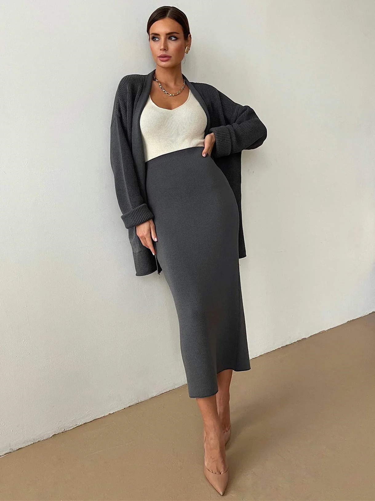 Stephanie Knit Cardigan&Skirt Set - Image 4