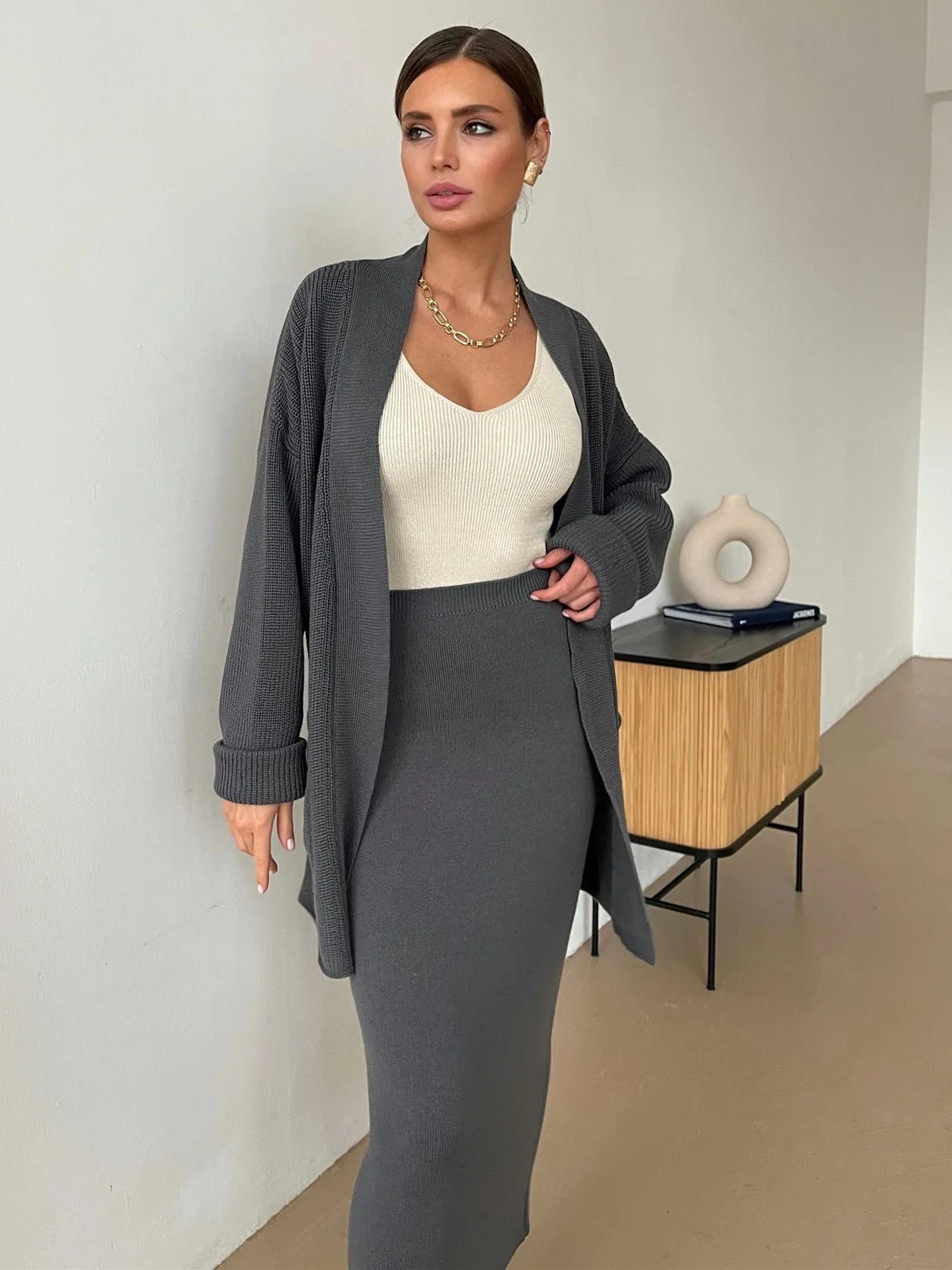 Stephanie Knit Cardigan&Skirt Set - Image 5