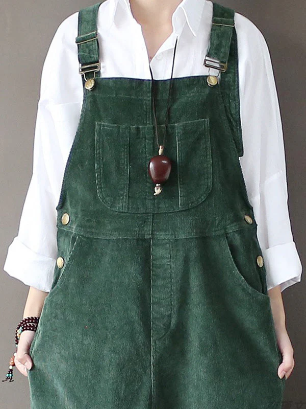 Strap Adjustable Corduroy Thick Overalls Dungarees - Image 10