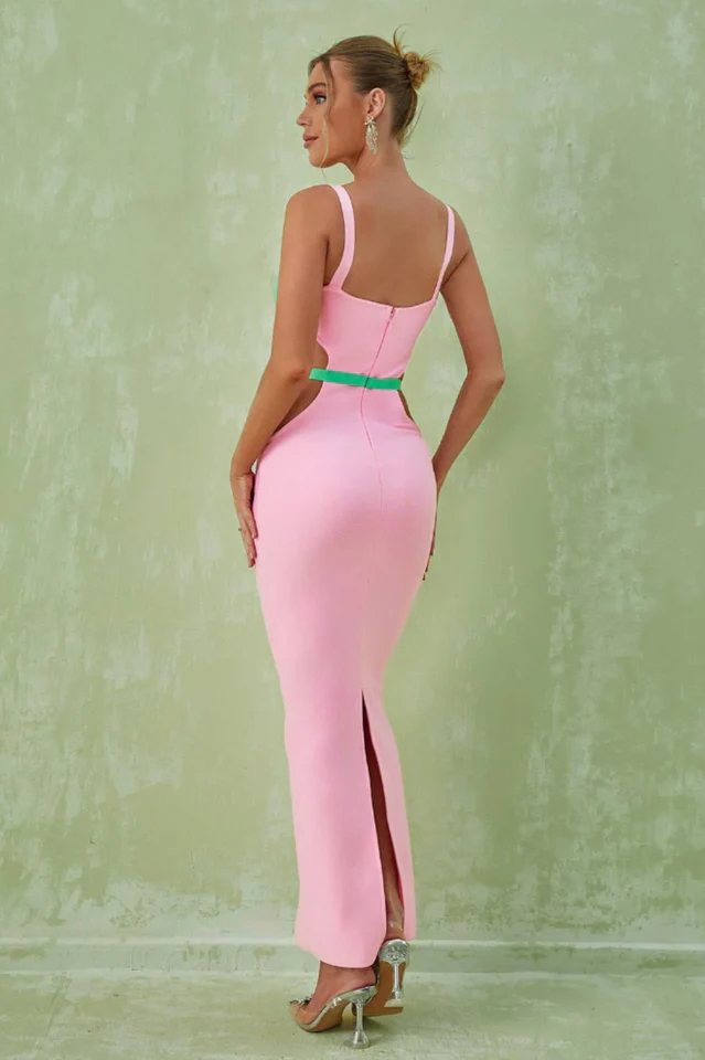 Strappy Metal Trim Cut Out Maxi Dress - Image 2