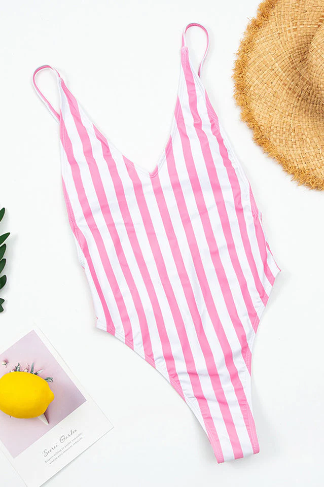 Stripe One Piece Swimsuit - Image 15