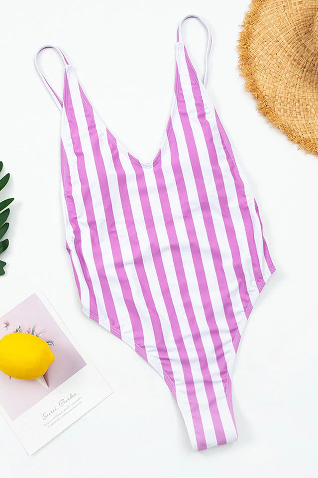 Stripe One Piece Swimsuit - Image 16