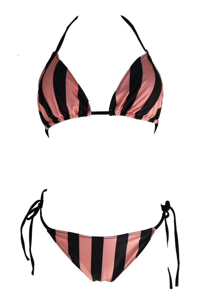 Stripe Print Push Up Brazilian Swimsuit - Image 5