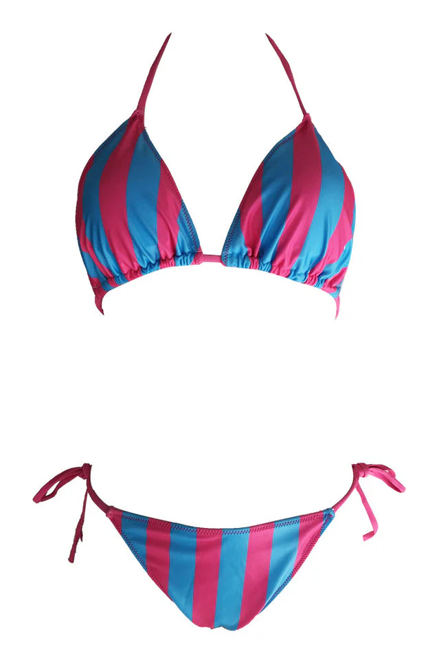Stripe Print Push Up Brazilian Swimsuit - Image 6