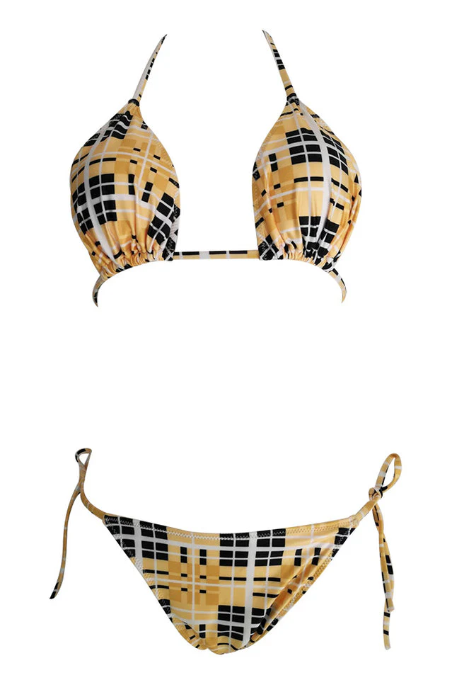 Stripe Print Push Up Brazilian Swimsuit - Image 7
