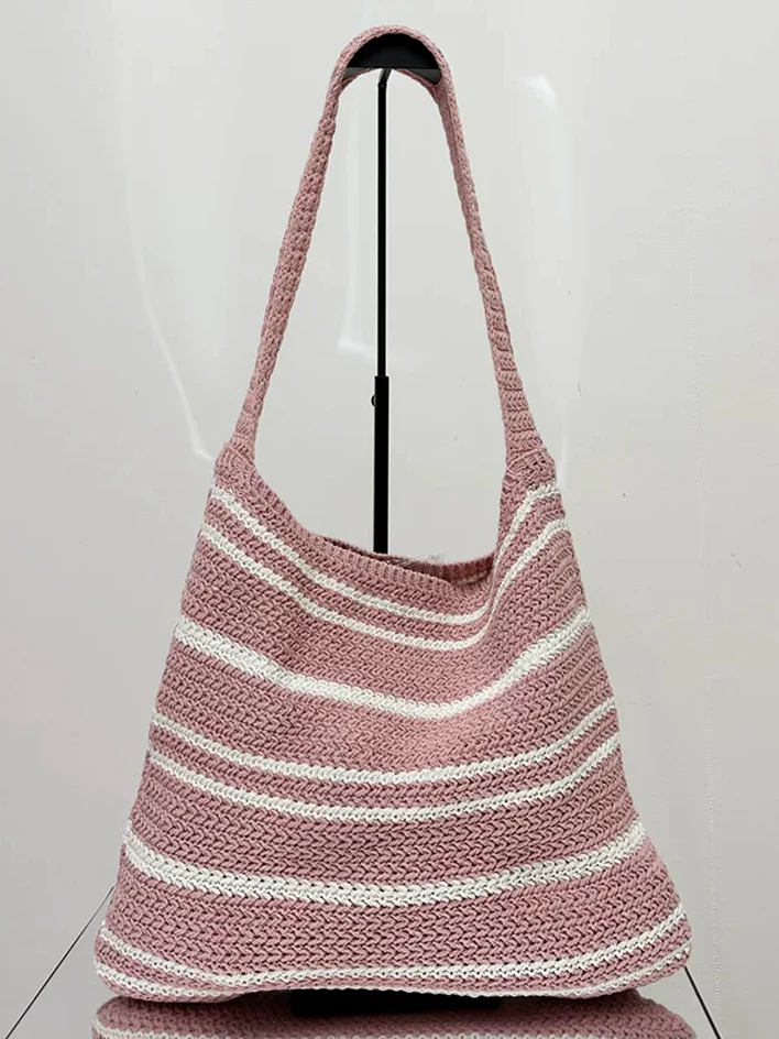 Striped Knit Shoulder Bag - Image 11