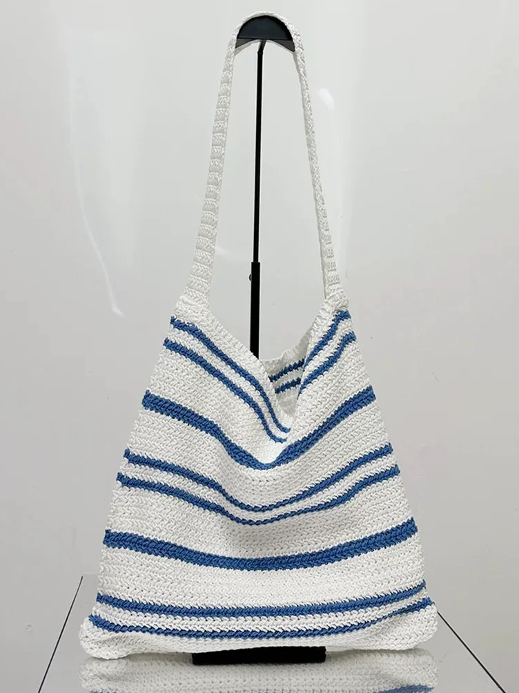 Striped Knit Shoulder Bag - Image 3