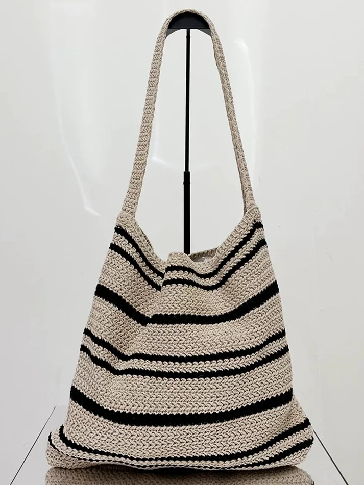 Striped Knit Shoulder Bag - Image 8