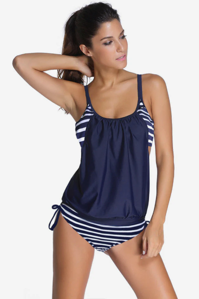 Striped Swimsuit With Double Layer Lining - Image 8