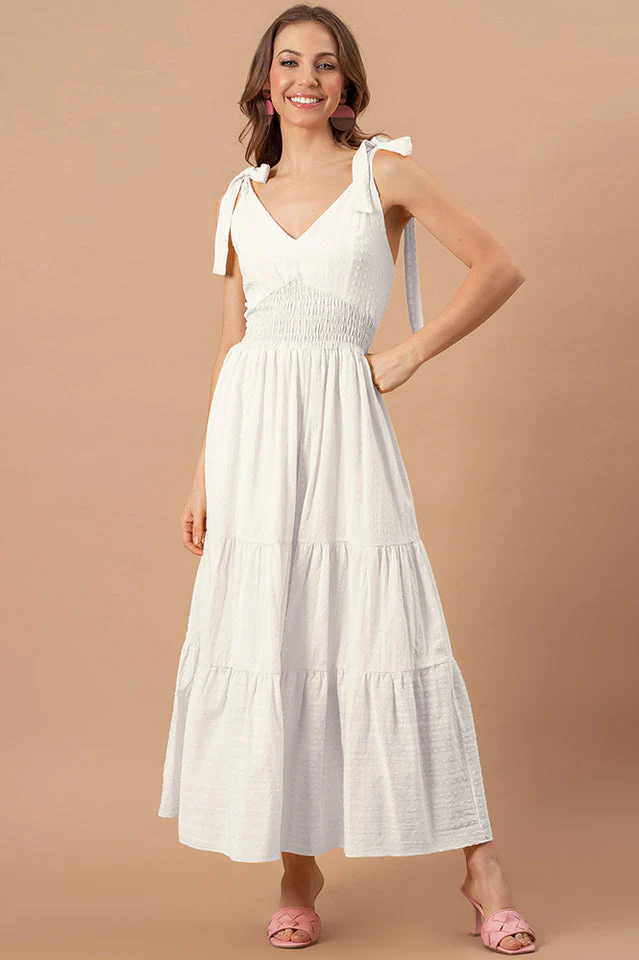 Stripes Neck Sleeveless Summer Dress - Image 3