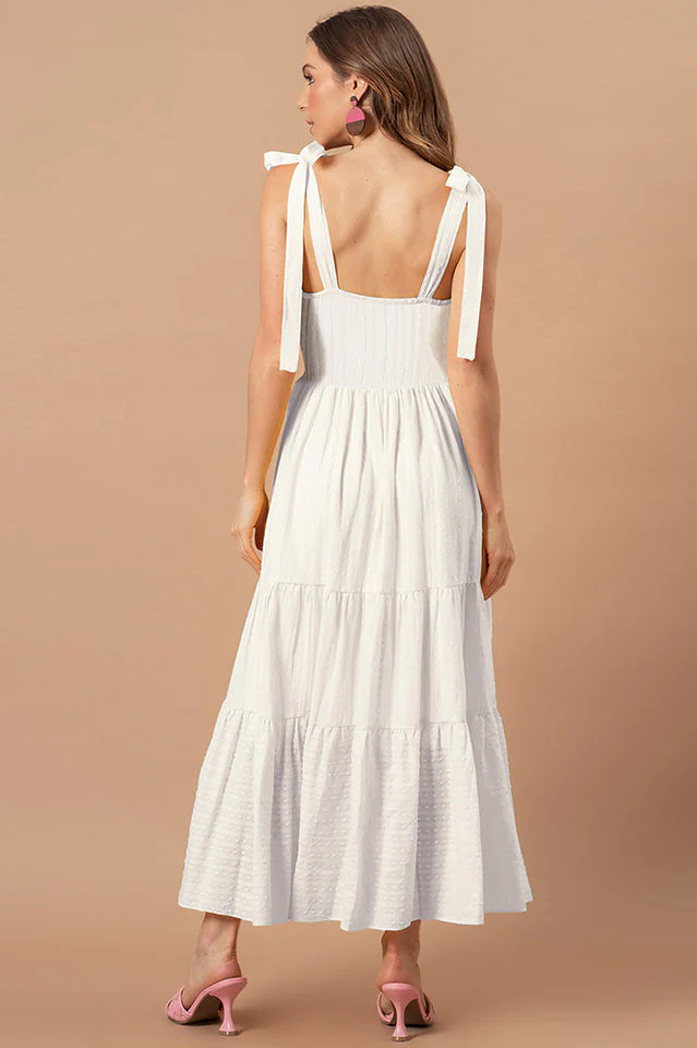 Stripes Neck Sleeveless Summer Dress - Image 4