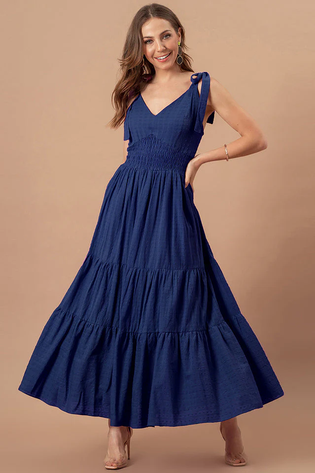 Stripes Neck Sleeveless Summer Dress - Image 5