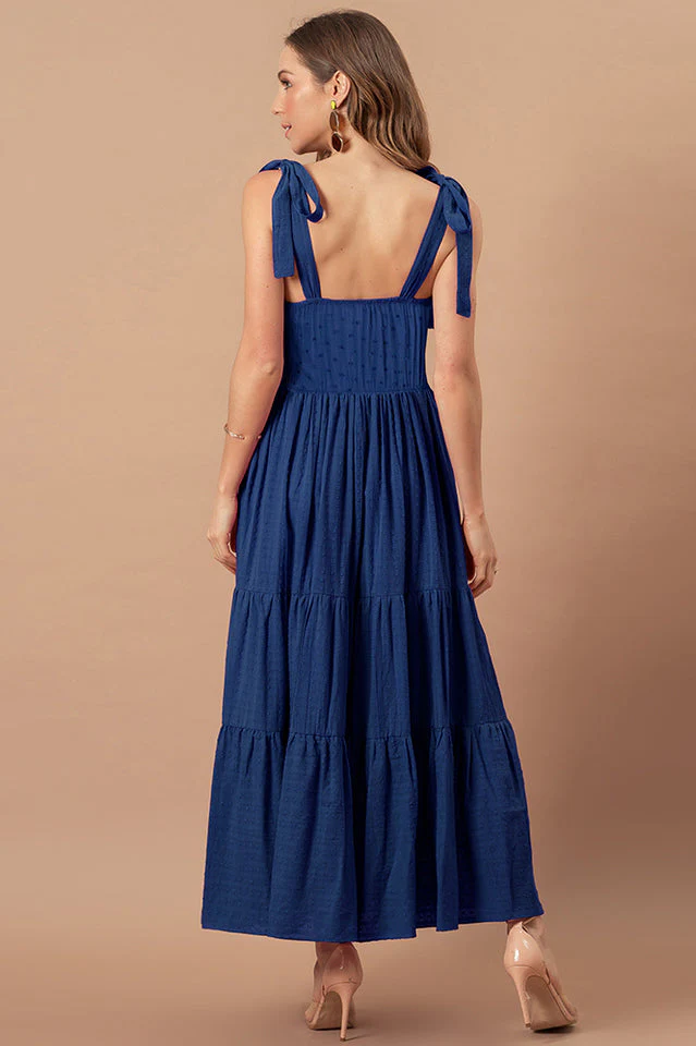 Stripes Neck Sleeveless Summer Dress - Image 6