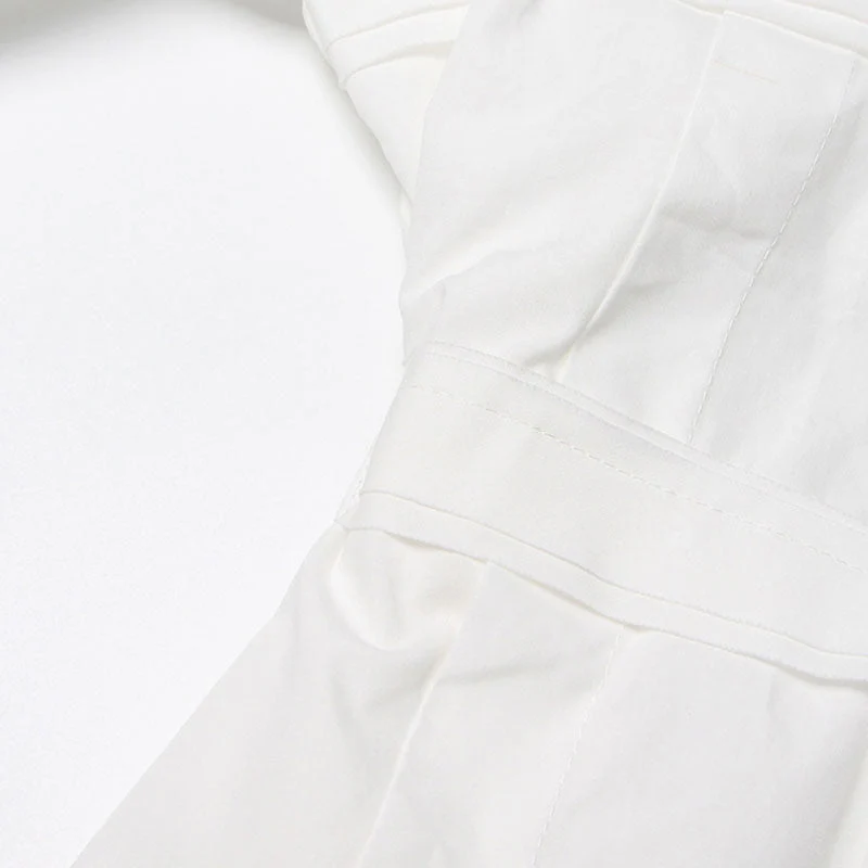 Stylish Braided Detail Pointed Collar Tie Back Button Down Shirt - Image 4