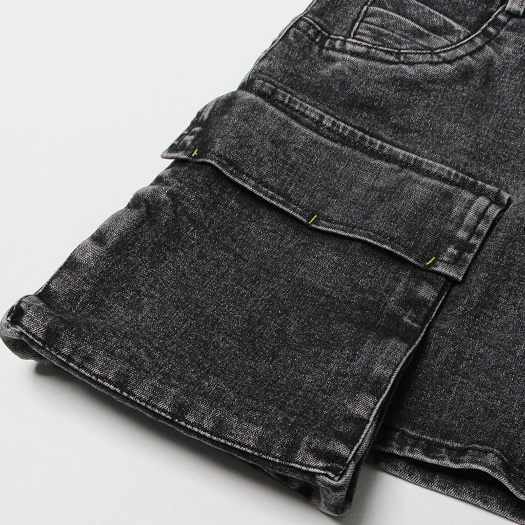 Stylish Button Down Cargo Pocket Micro Mini Denim Skirt Matching Set - Image 6