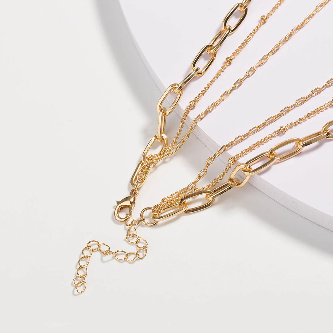 The Boho Holiday Pendants Chain-Link Layered Necklace - Gold - Image 2