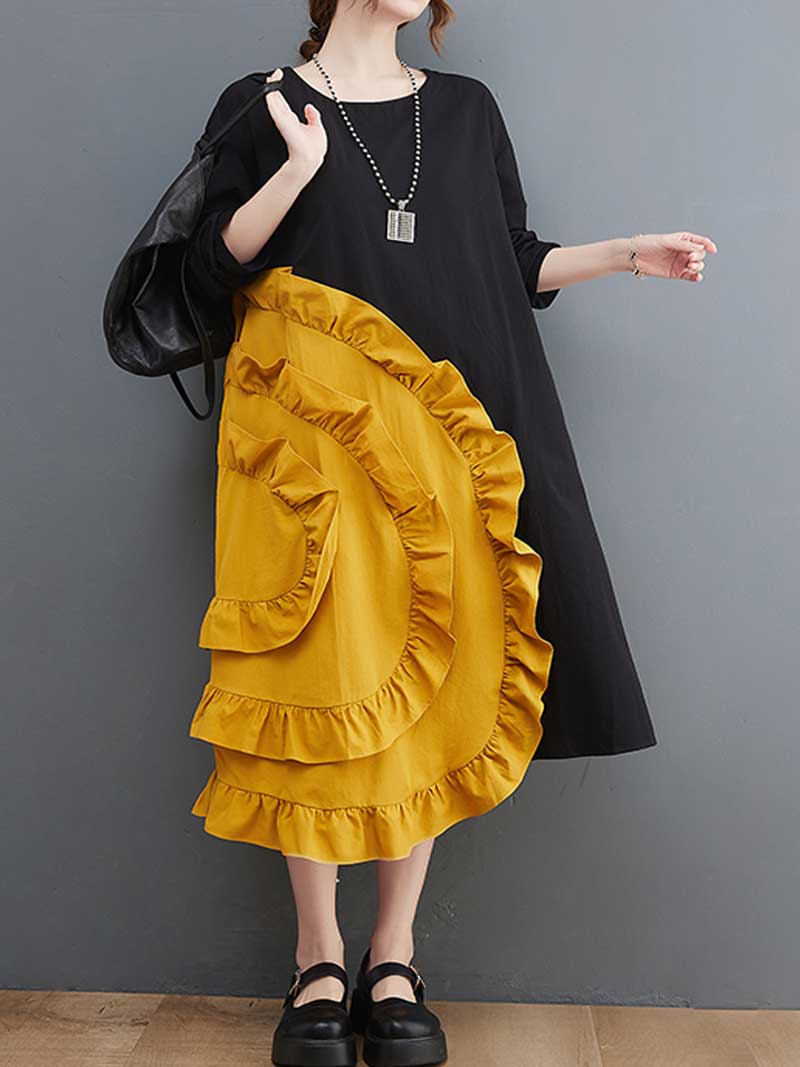 Stylish Ruffle A-Line Dress - Image 2