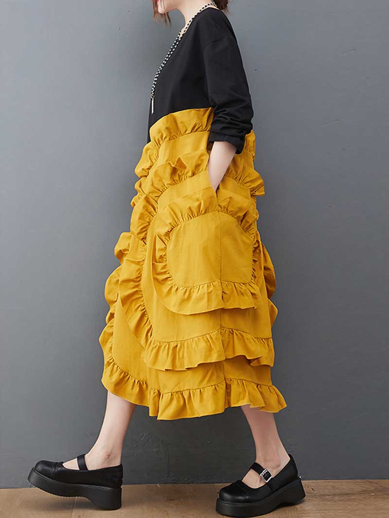 Stylish Ruffle A-Line Dress - Image 4