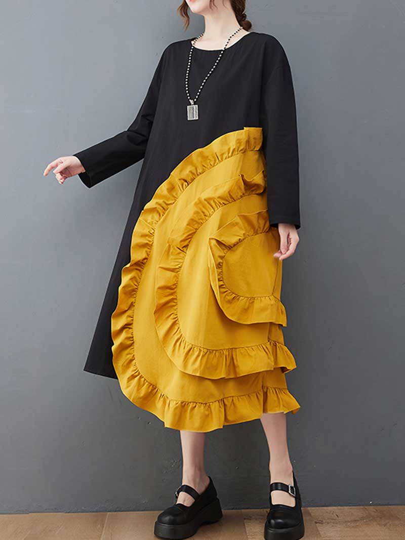 Stylish Ruffle A-Line Dress - Image 5