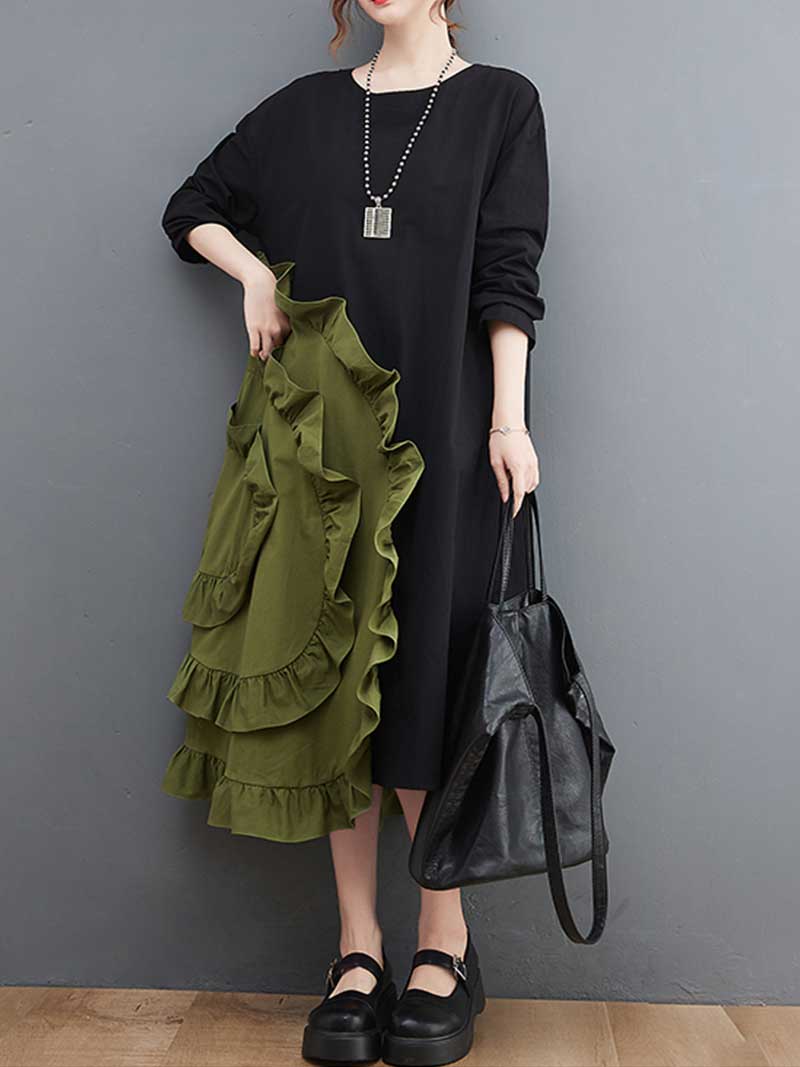 Stylish Ruffle A-Line Dress - Image 6