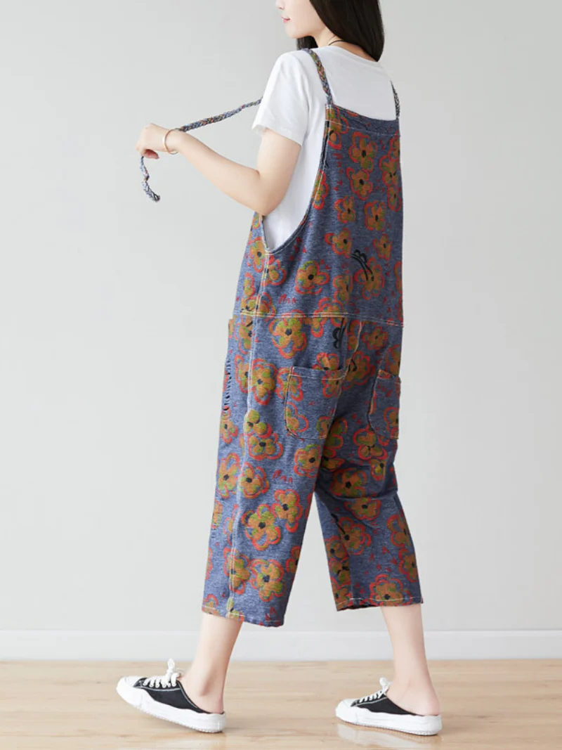 Stylish Striped Shoulder Straps Overalls - Image 4